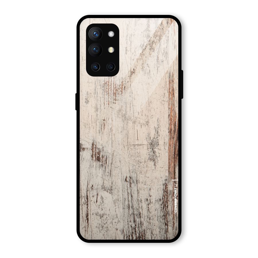 Rugged Wooden Texture Glass Back Case for OnePlus 9R