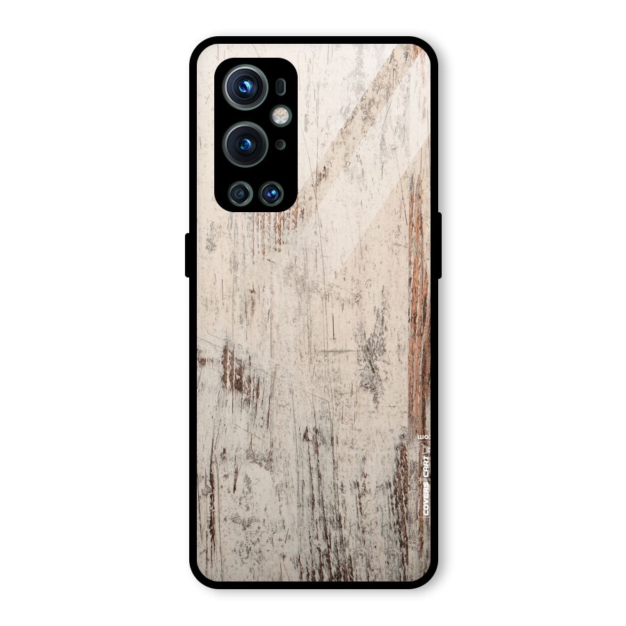 Rugged Wooden Texture Glass Back Case for OnePlus 9 Pro