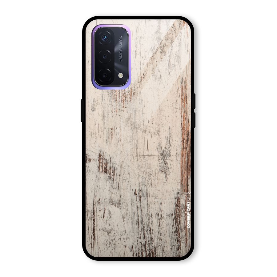 Rugged Wooden Texture Glass Back Case for Oppo A74 5G