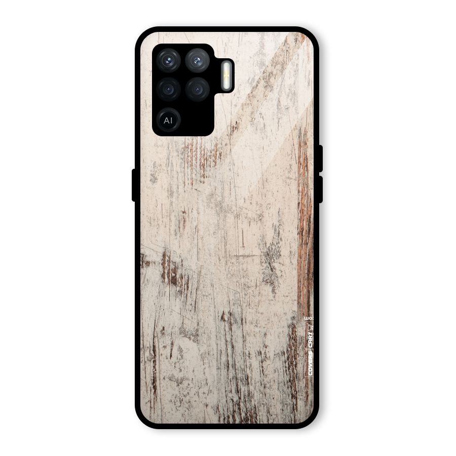 Rugged Wooden Texture Glass Back Case for Oppo F19 Pro