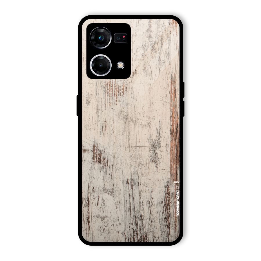 Rugged Wooden Texture Glass Back Case for Oppo F21 Pro 4G