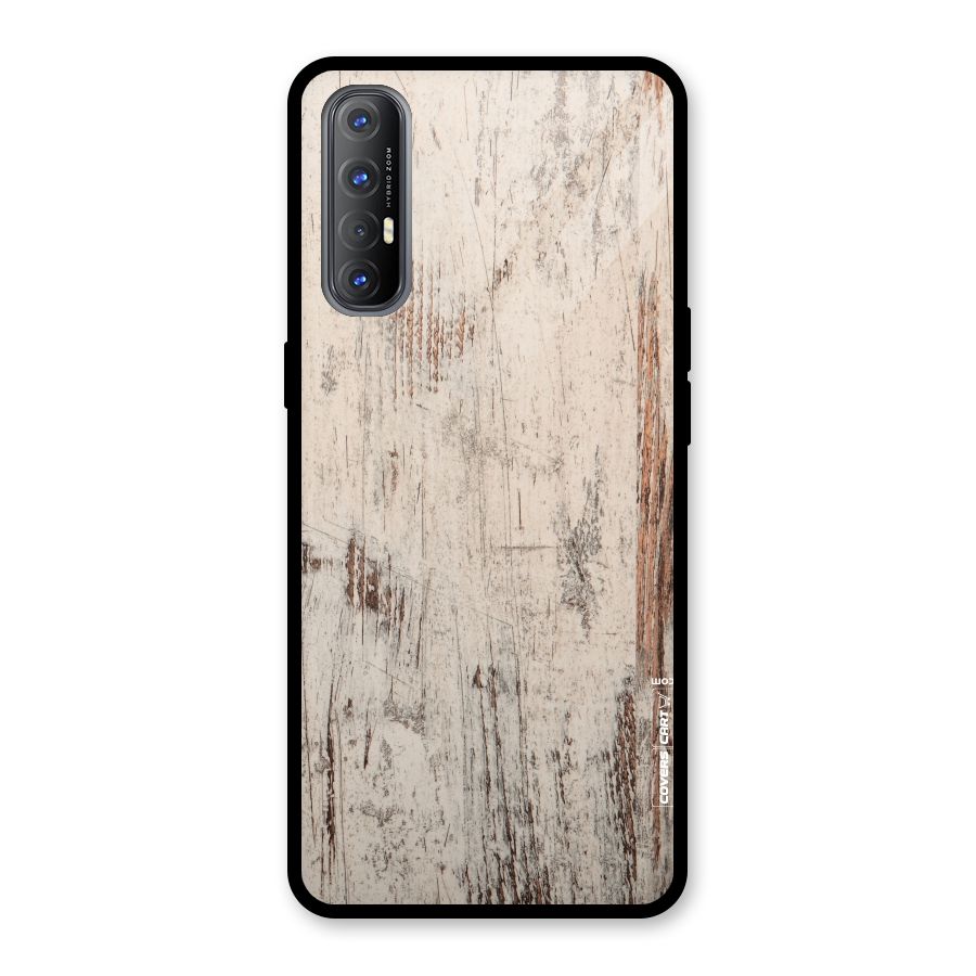 Rugged Wooden Texture Glass Back Case for Oppo Reno3 Pro