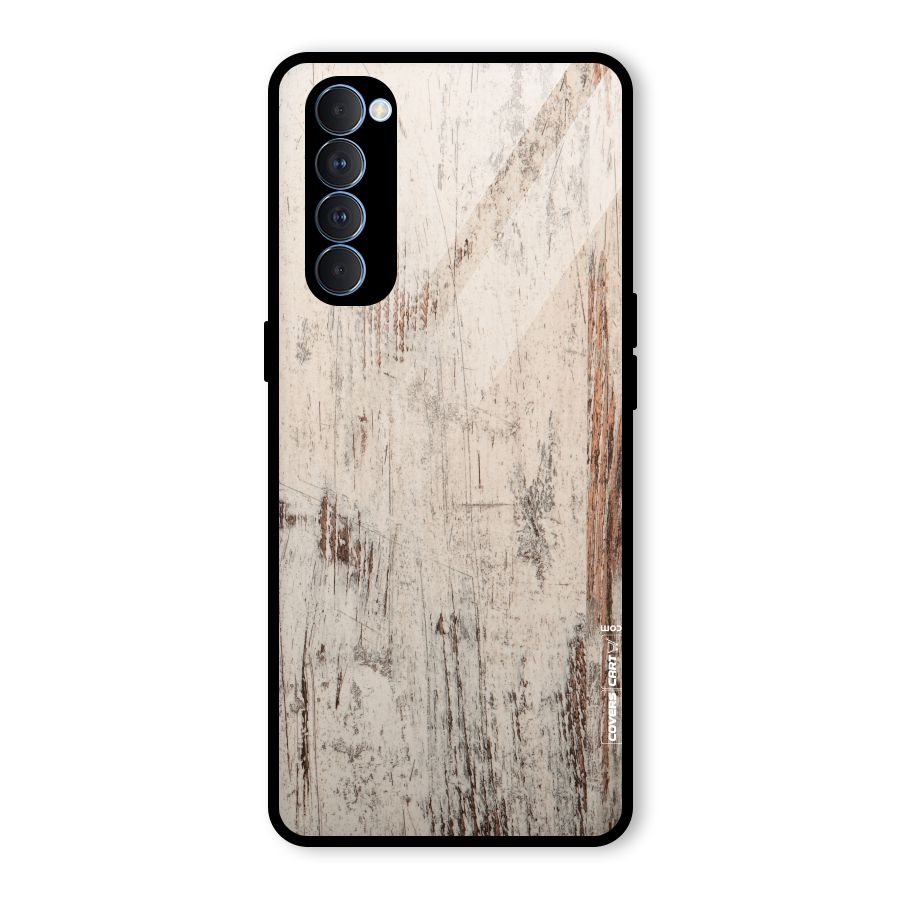Rugged Wooden Texture Glass Back Case for Oppo Reno4 Pro