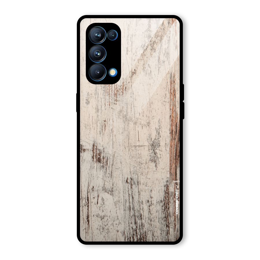 Rugged Wooden Texture Glass Back Case for Oppo Reno5 Pro 5G
