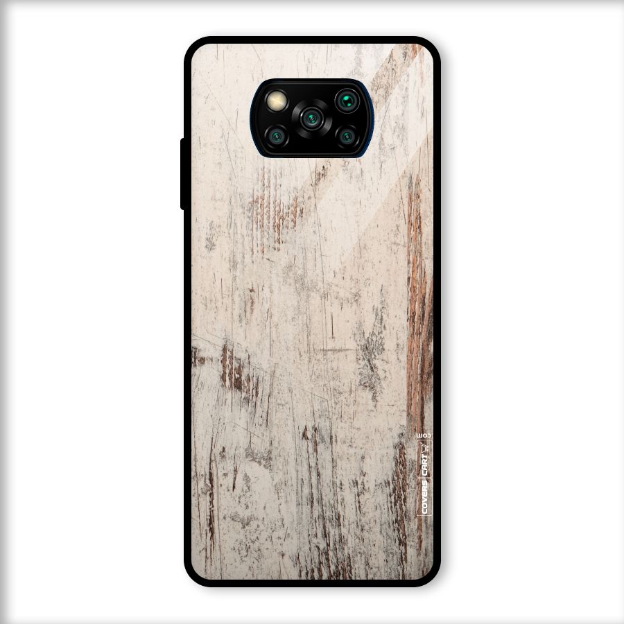 Rugged Wooden Texture Glass Back Case for Poco X3