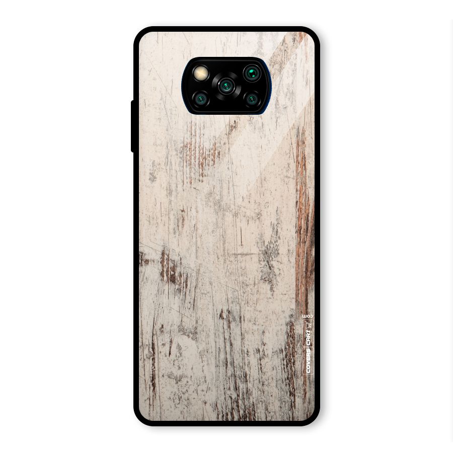 Rugged Wooden Texture Glass Back Case for Poco X3 Pro