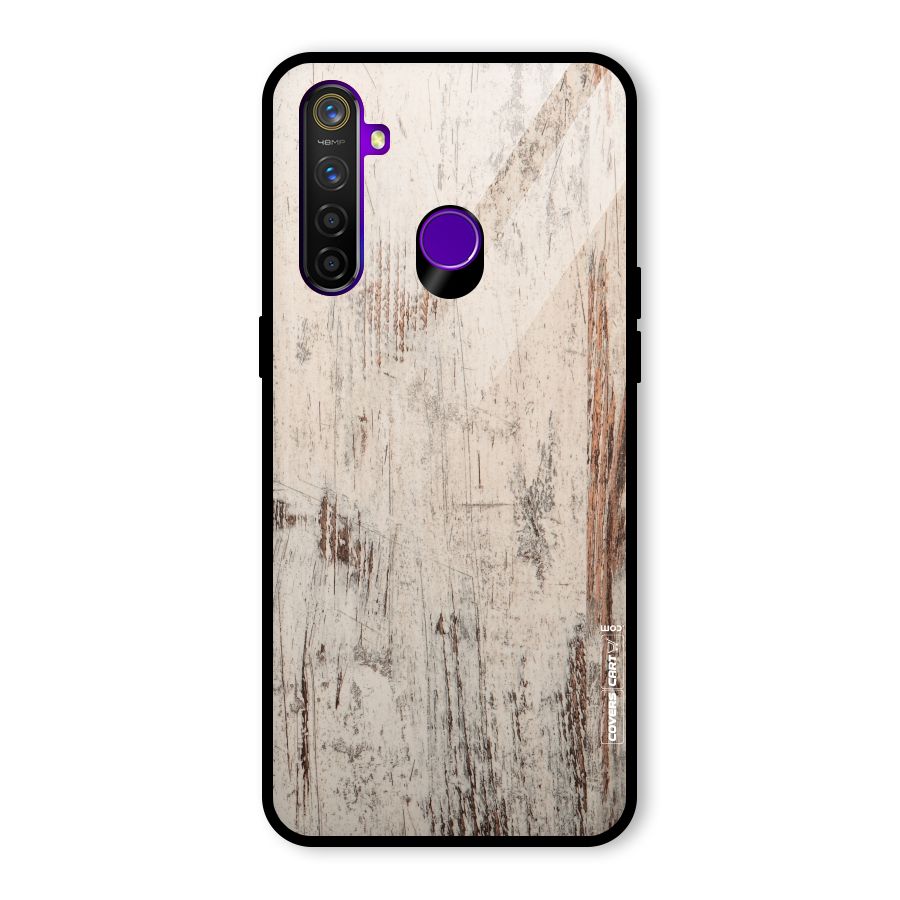 Rugged Wooden Texture Glass Back Case for Realme 5 Pro