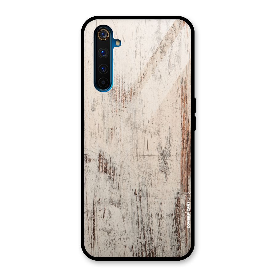 Rugged Wooden Texture Glass Back Case for Realme 6 Pro