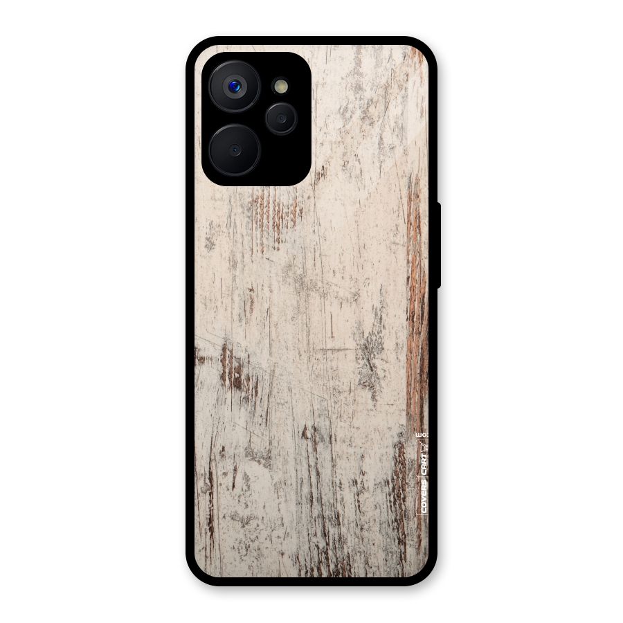 Rugged Wooden Texture Glass Back Case for Realme 9i 5G