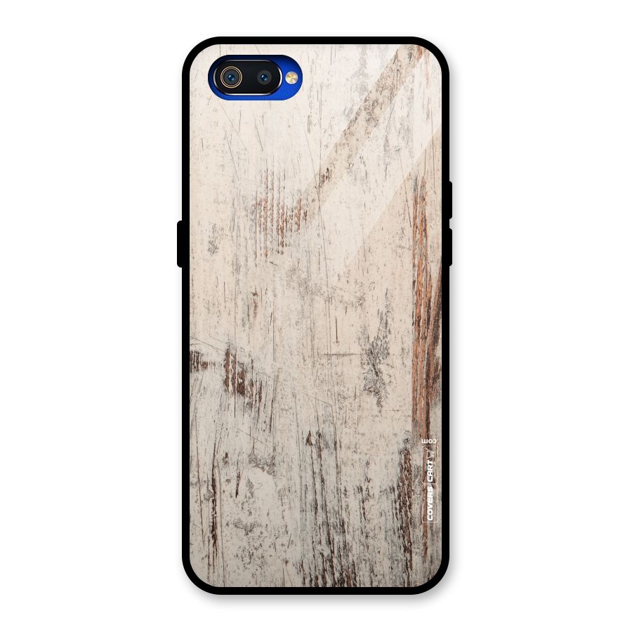Rugged Wooden Texture Glass Back Case for Realme C2