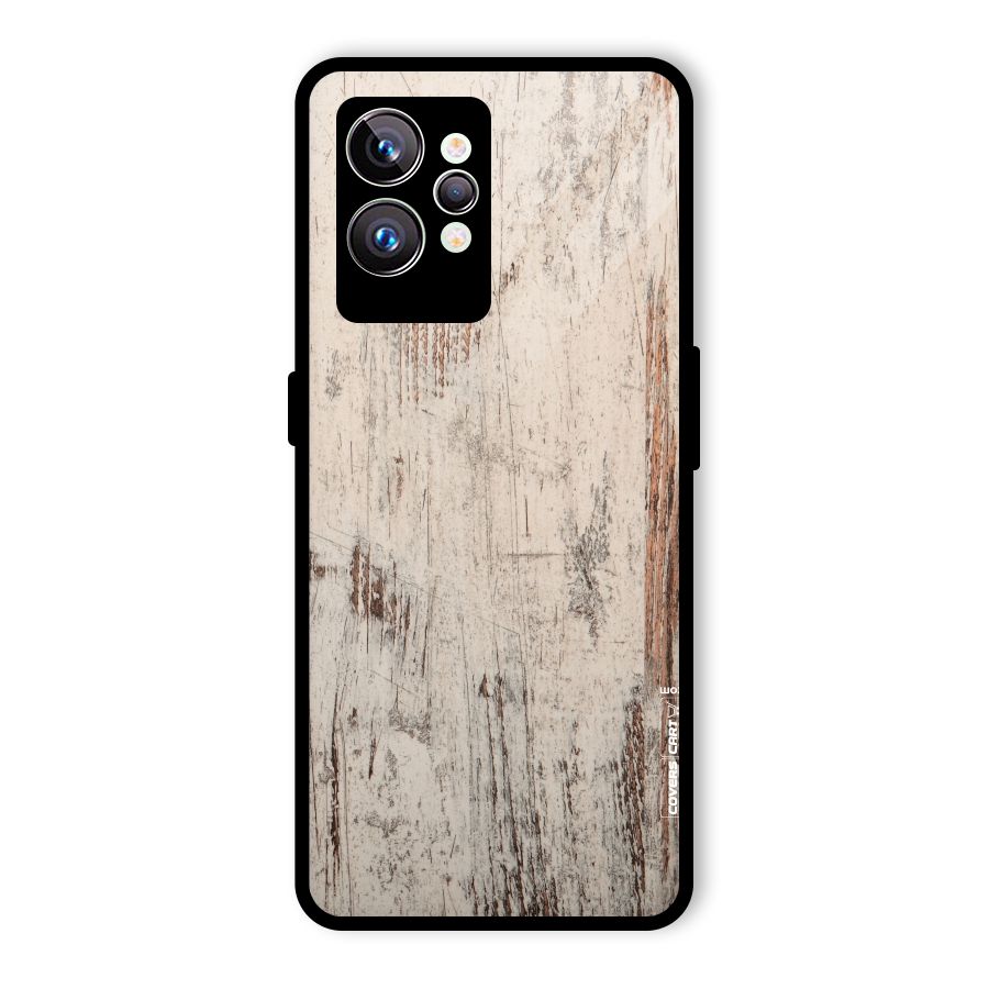 Rugged Wooden Texture Glass Back Case for Realme GT2 Pro