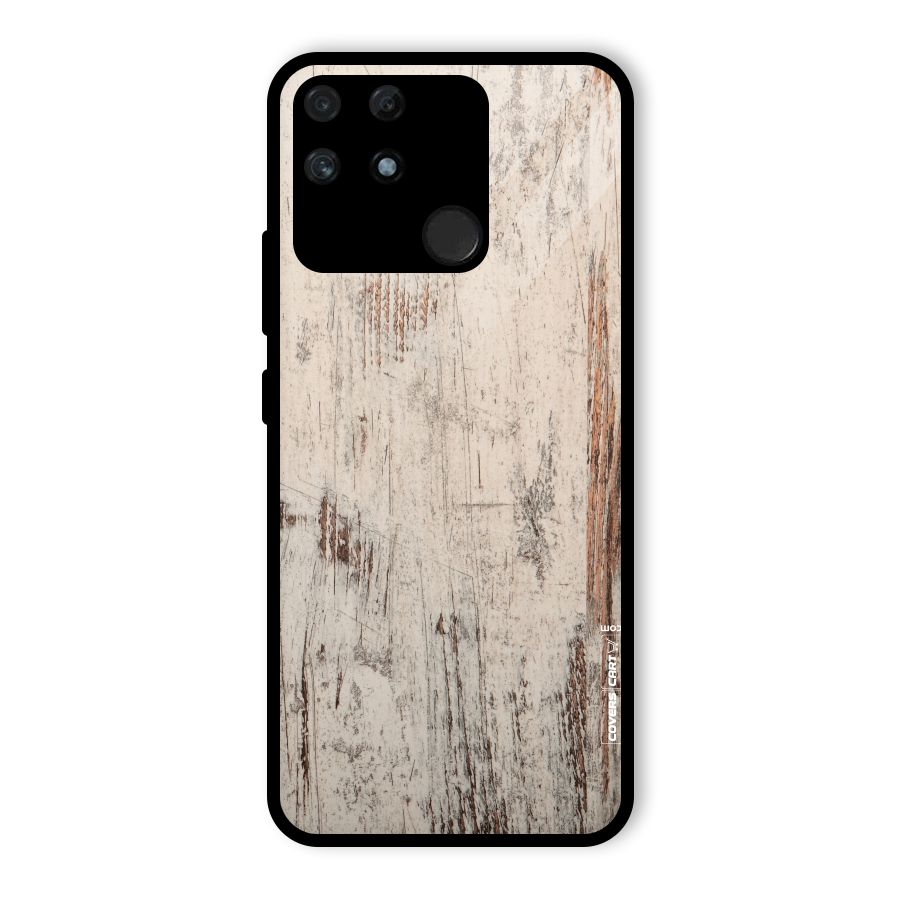 Rugged Wooden Texture Glass Back Case for Realme Narzo 50A
