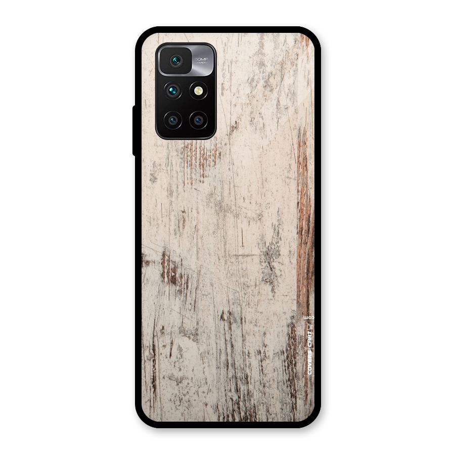 Rugged Wooden Texture Glass Back Case for Redmi 10 Prime