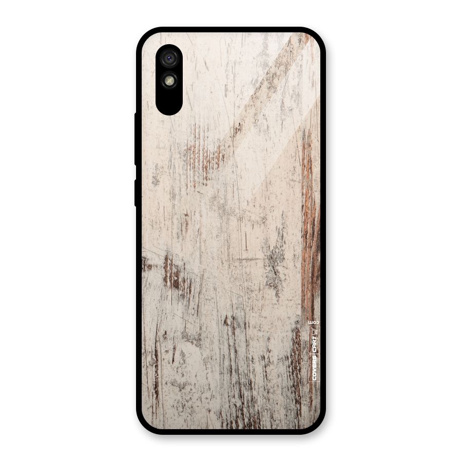 Rugged Wooden Texture Glass Back Case for Redmi 9A