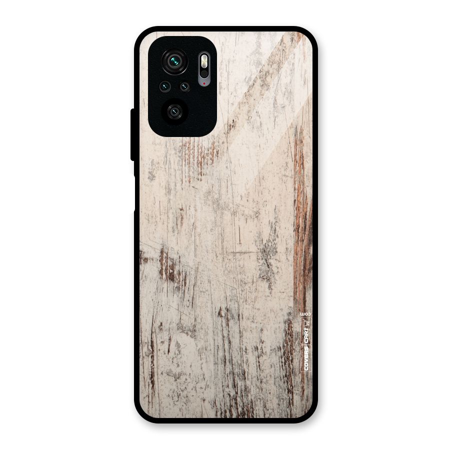Rugged Wooden Texture Glass Back Case for Redmi Note 10S
