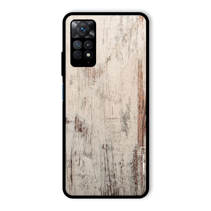 Rugged Wooden Texture Glass Back Case for Redmi Note 11 Pro