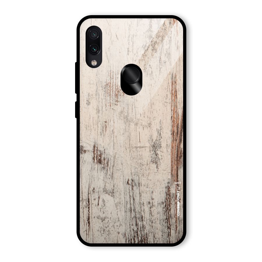Rugged Wooden Texture Glass Back Case for Redmi Note 7