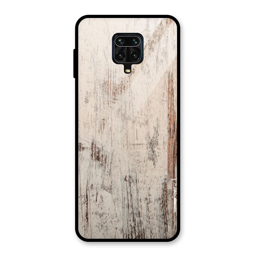 Rugged Wooden Texture Glass Back Case for Redmi Note 9 Pro Max