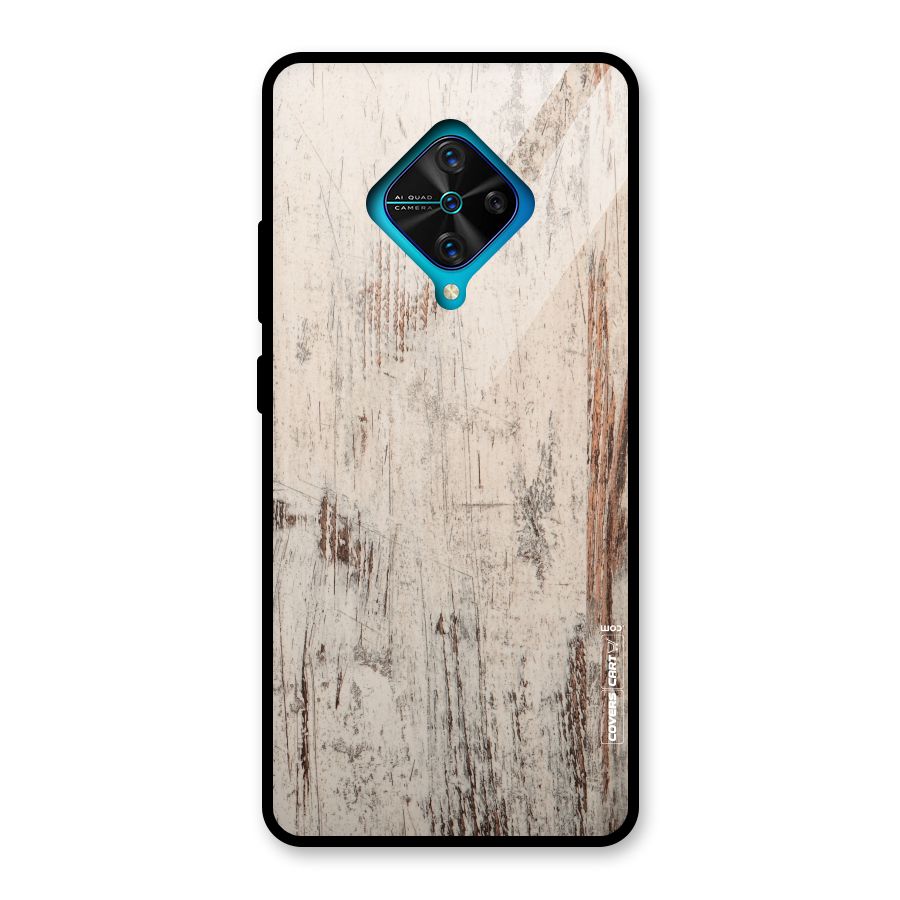 Rugged Wooden Texture Glass Back Case for Vivo S1 Pro