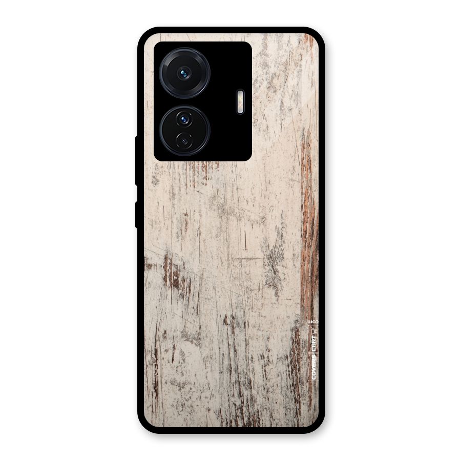 Rugged Wooden Texture Glass Back Case for Vivo T1 Pro