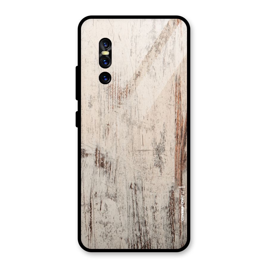 Rugged Wooden Texture Glass Back Case for Vivo V15 Pro