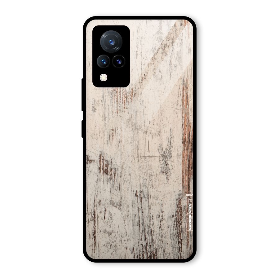 Rugged Wooden Texture Glass Back Case for Vivo V21 5G