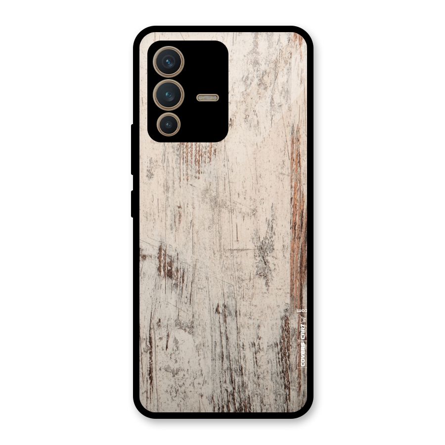 Rugged Wooden Texture Glass Back Case for Vivo V23 5G
