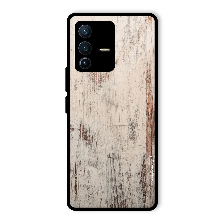 Rugged Wooden Texture Glass Back Case for Vivo V23 Pro
