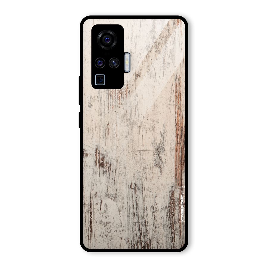 Rugged Wooden Texture Glass Back Case for Vivo X50 Pro