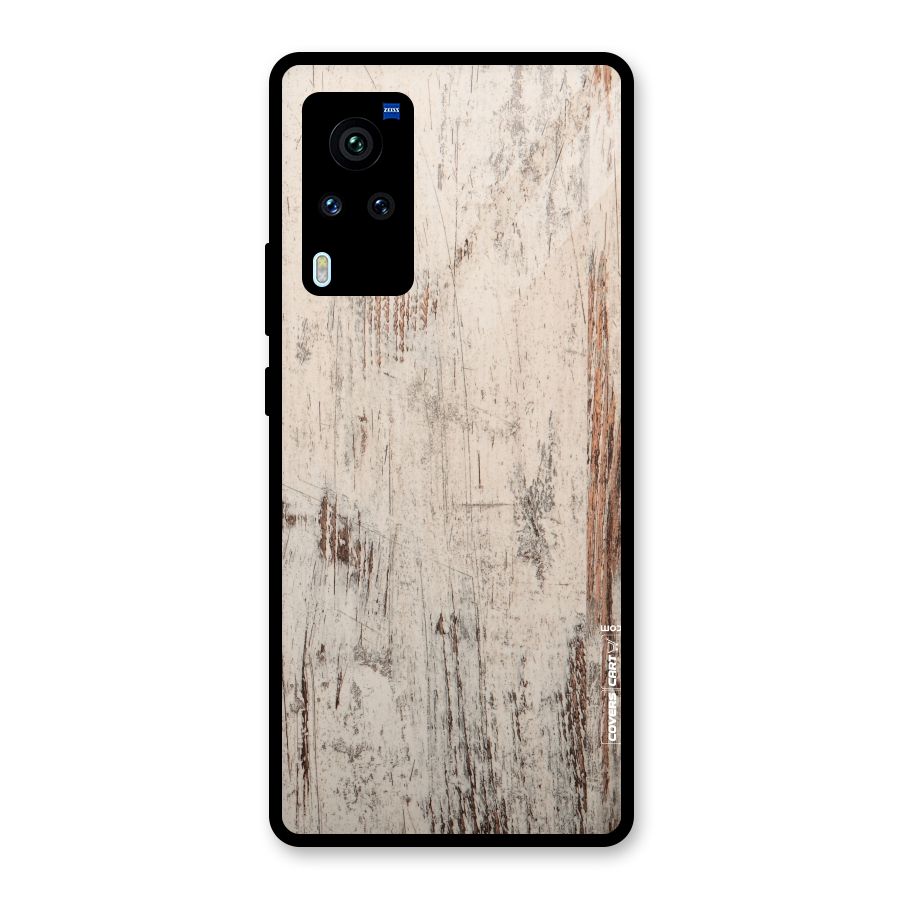 Rugged Wooden Texture Glass Back Case for Vivo X60 Pro