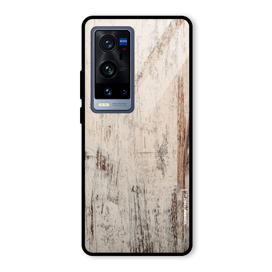Rugged Wooden Texture Glass Back Case for Vivo X60 Pro Plus