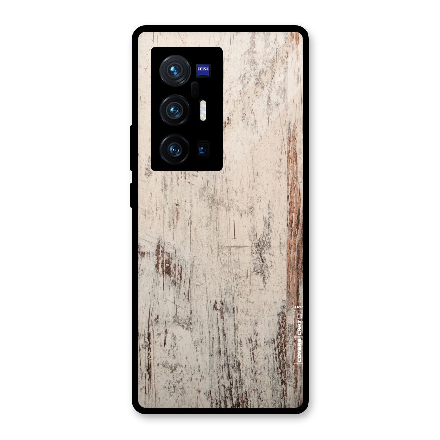 Rugged Wooden Texture Glass Back Case for Vivo X70 Pro Plus
