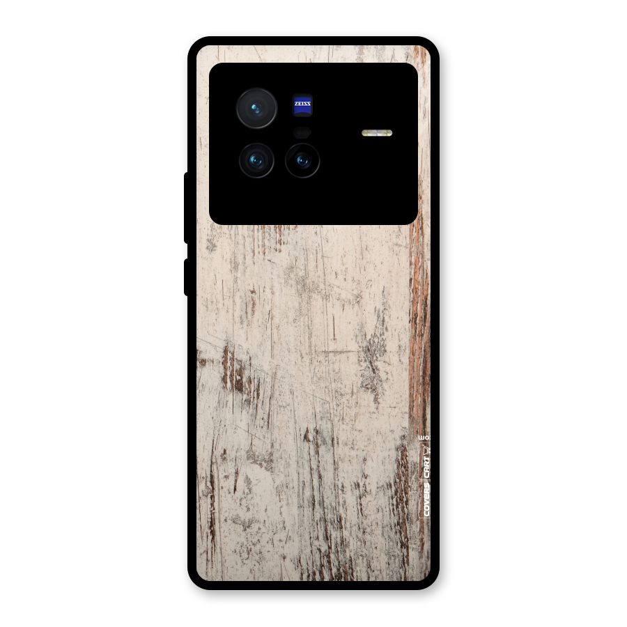Rugged Wooden Texture Glass Back Case for Vivo X80