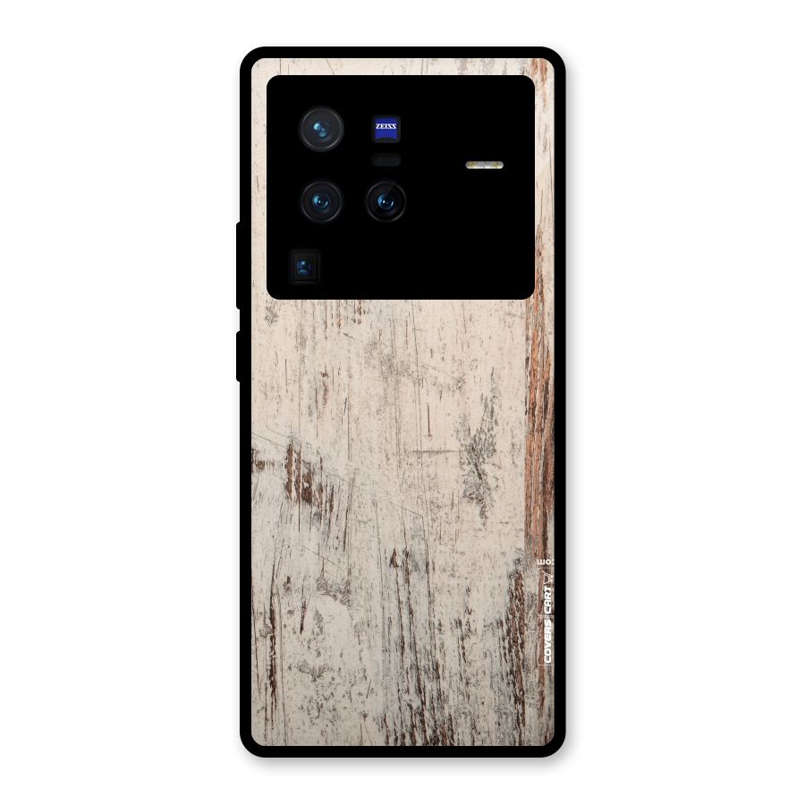 Rugged Wooden Texture Glass Back Case for Vivo X80 Pro