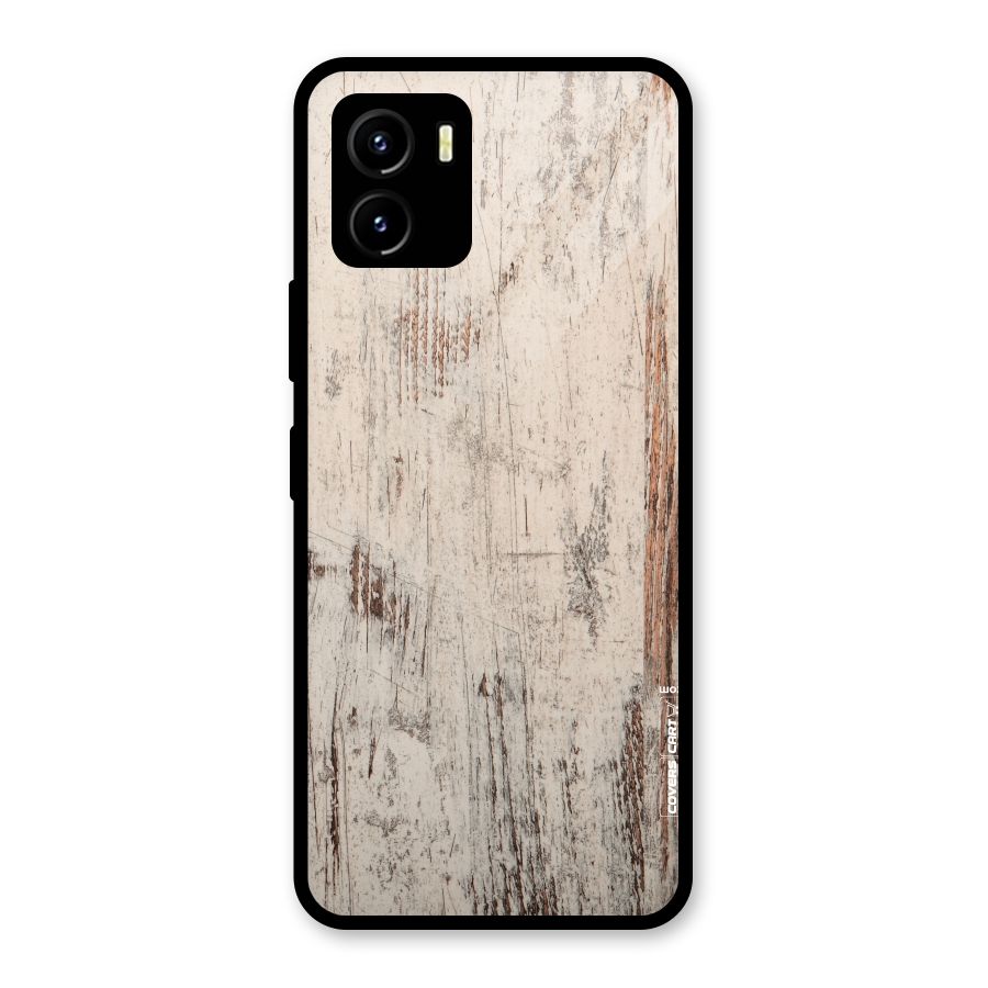 Rugged Wooden Texture Glass Back Case for Vivo Y15s