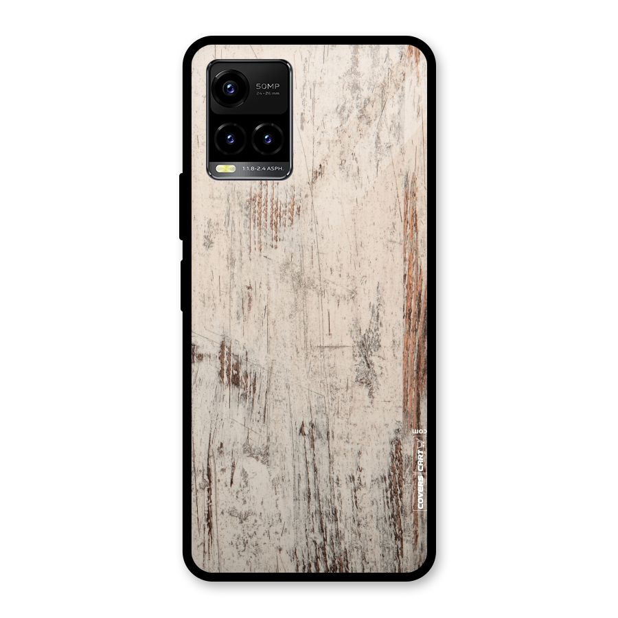 Rugged Wooden Texture Glass Back Case for Vivo Y21A