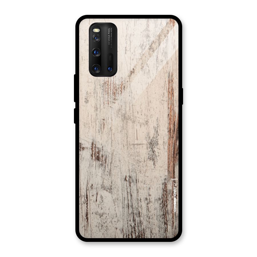 Rugged Wooden Texture Glass Back Case for Vivo iQOO 3