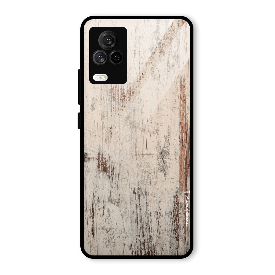 Rugged Wooden Texture Glass Back Case for Vivo iQOO 7 Legend 5G