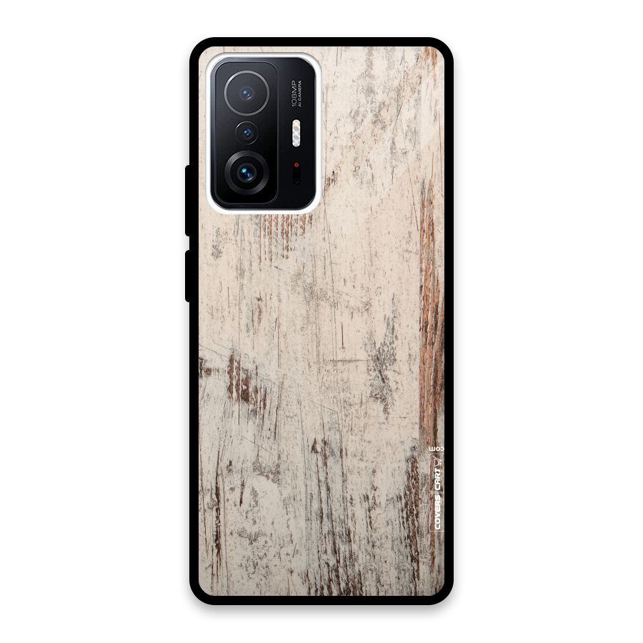 Rugged Wooden Texture Glass Back Case for Xiaomi 11T Pro