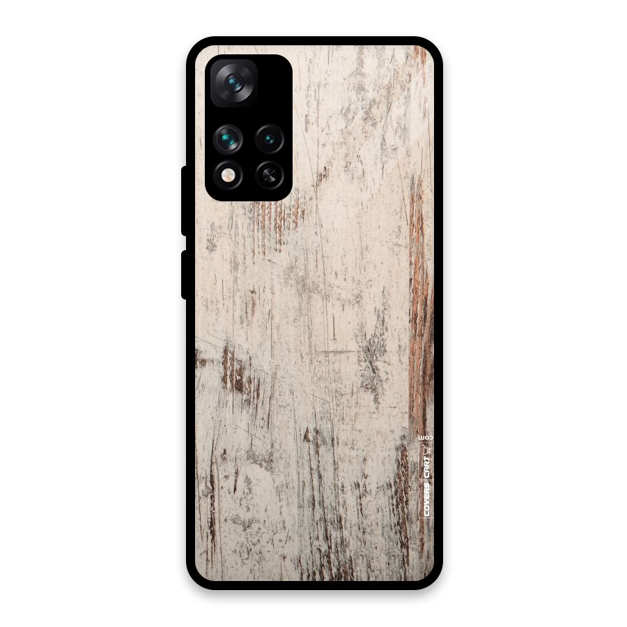 Rugged Wooden Texture Glass Back Case for Xiaomi 11i HyperCharge 5G