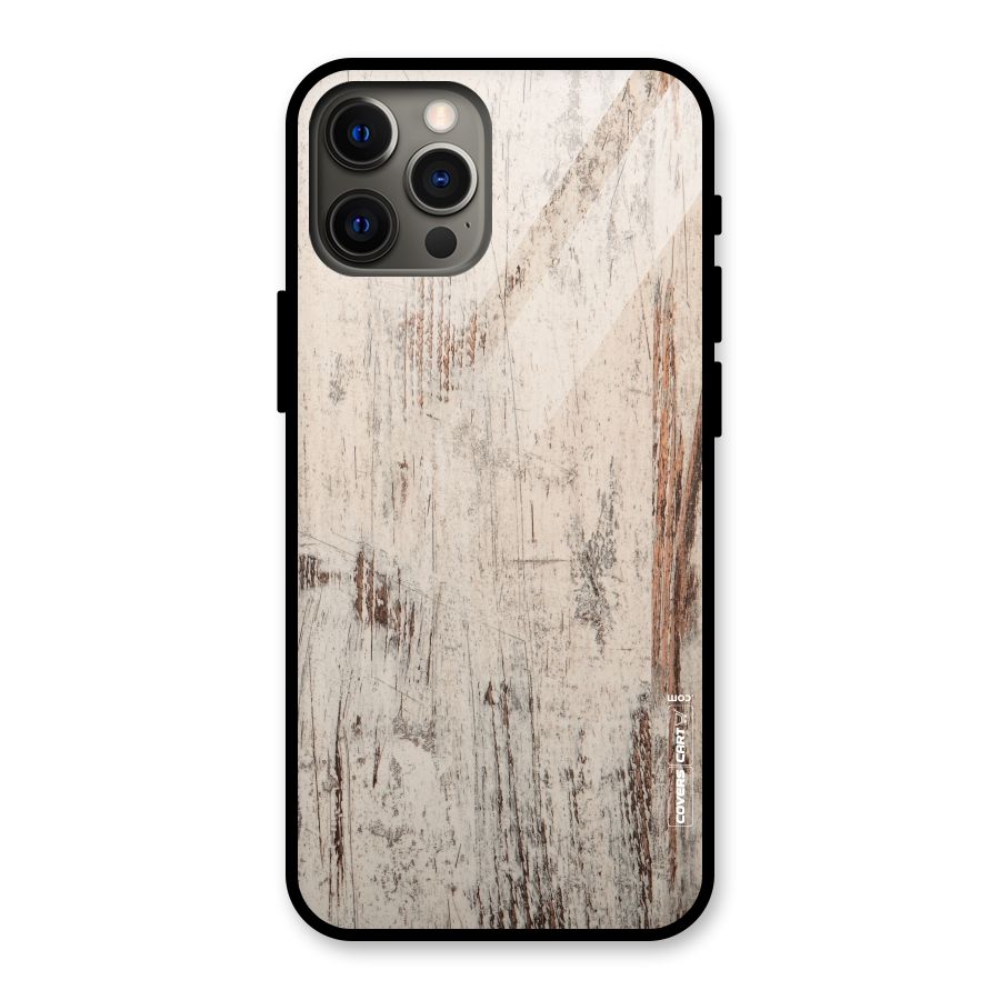 Rugged Wooden Texture Glass Back Case for iPhone 12 Pro Max