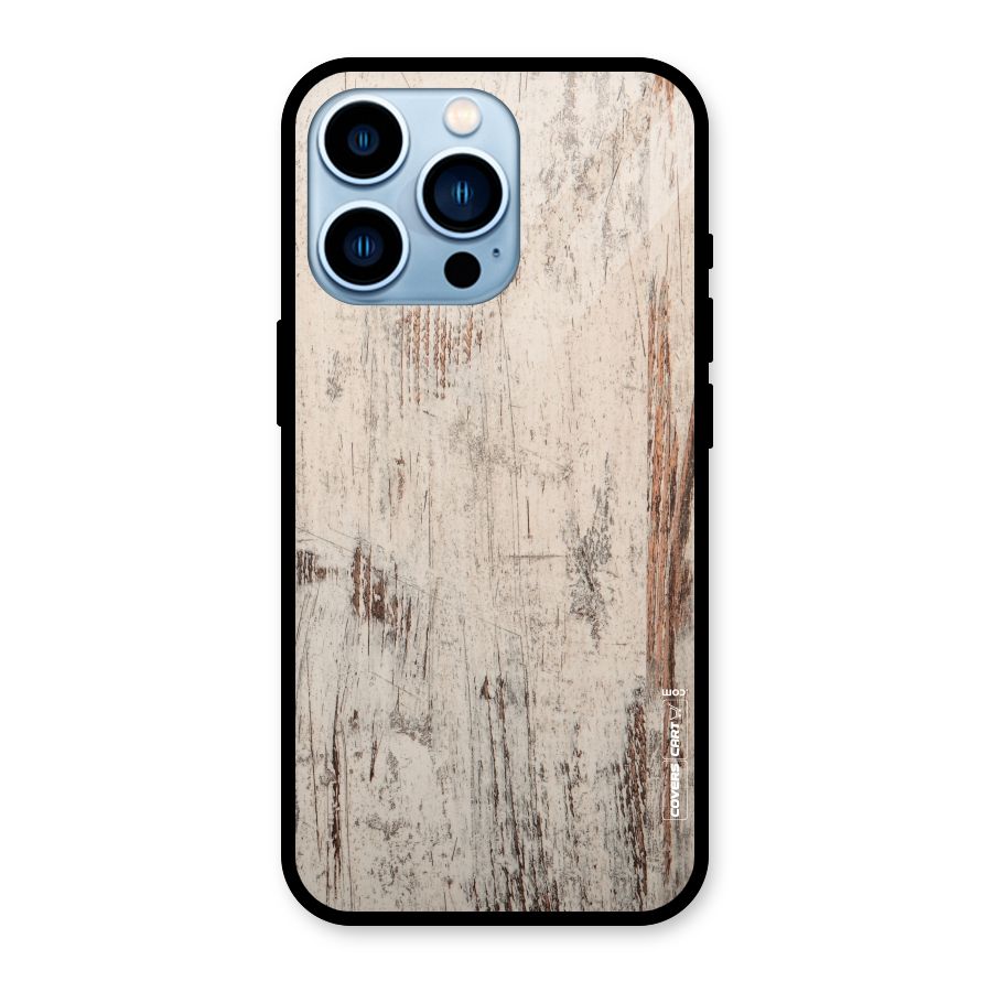 Rugged Wooden Texture Glass Back Case for iPhone 13 Pro