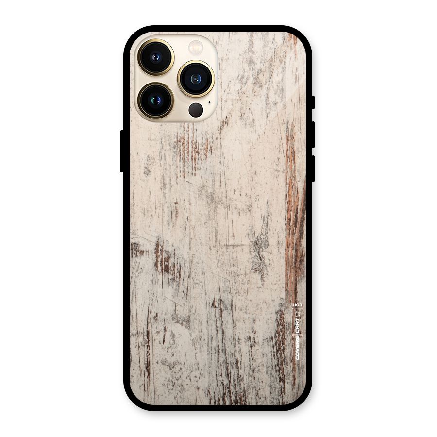 Rugged Wooden Texture Glass Back Case for iPhone 13 Pro Max