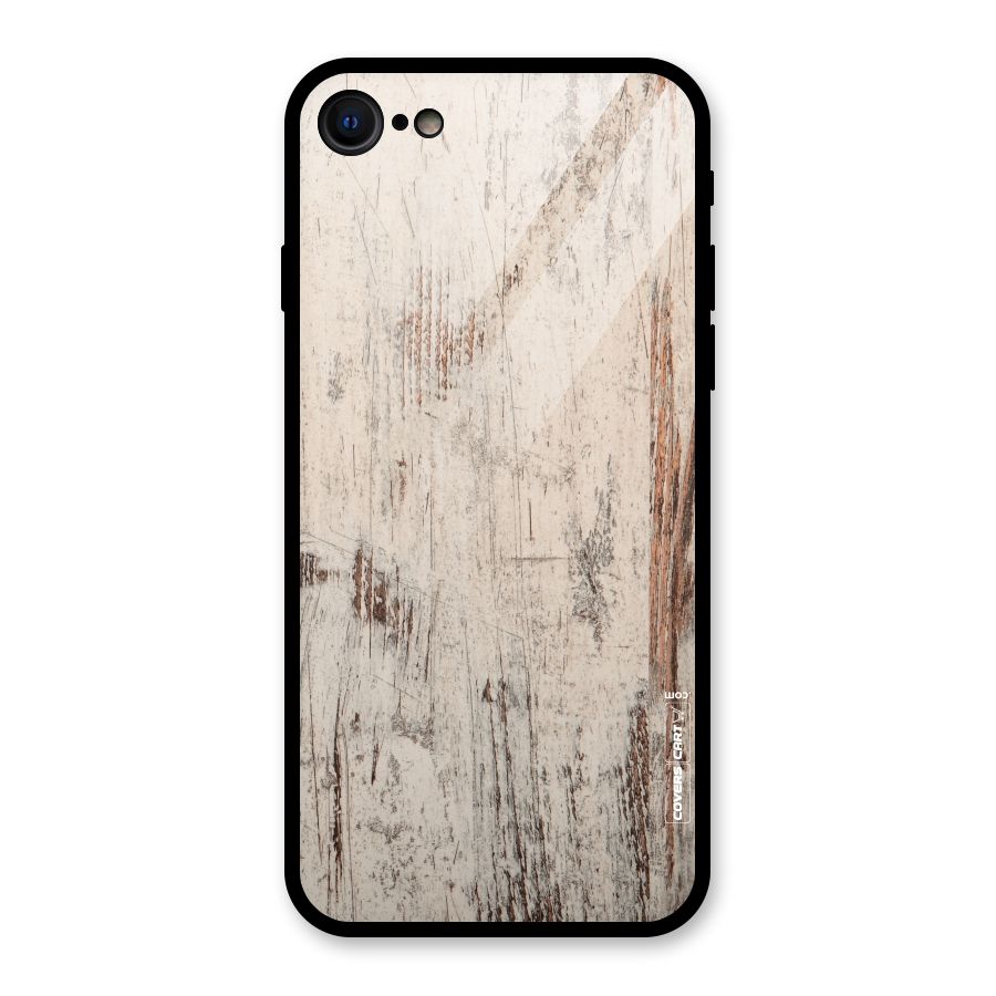 Rugged Wooden Texture Glass Back Case for iPhone SE 2022