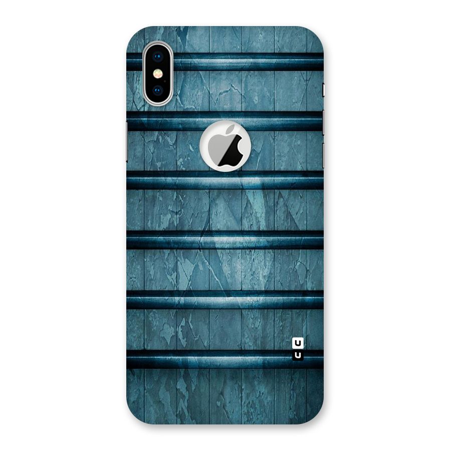 Rustic Blue Shelf Back Case for iPhone X Logo Cut