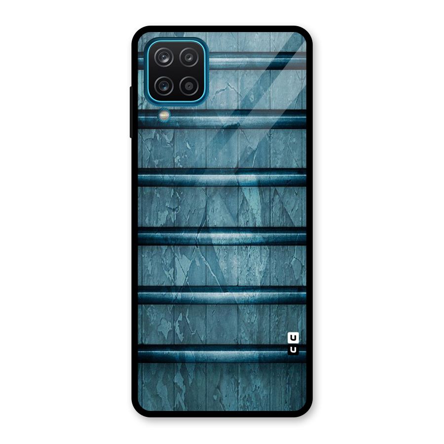 Rustic Blue Shelf Glass Back Case for Galaxy A12