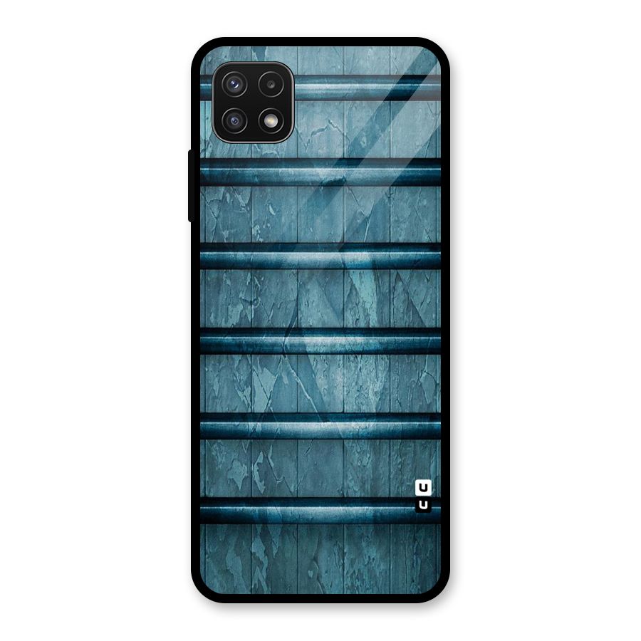 Rustic Blue Shelf Glass Back Case for Galaxy A22 5G