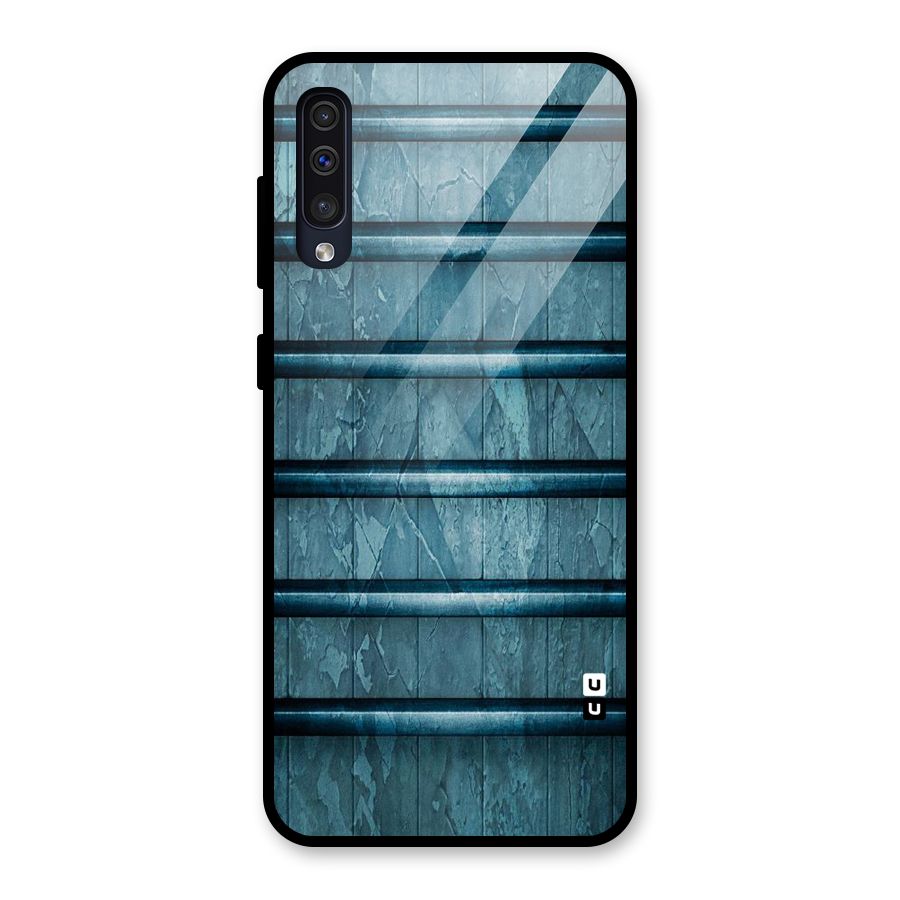 Rustic Blue Shelf Glass Back Case for Galaxy A50