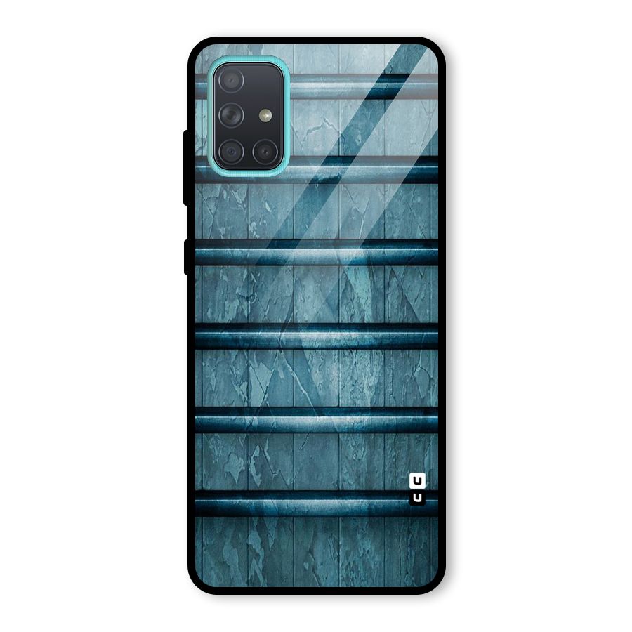 Rustic Blue Shelf Glass Back Case for Galaxy A71