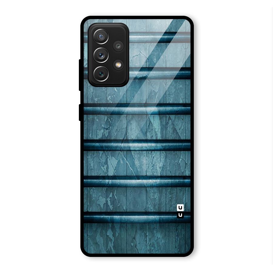 Rustic Blue Shelf Glass Back Case for Galaxy A72